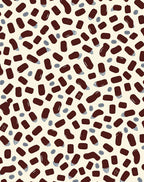 Abstract Maroon Bean Circle Motif Rug