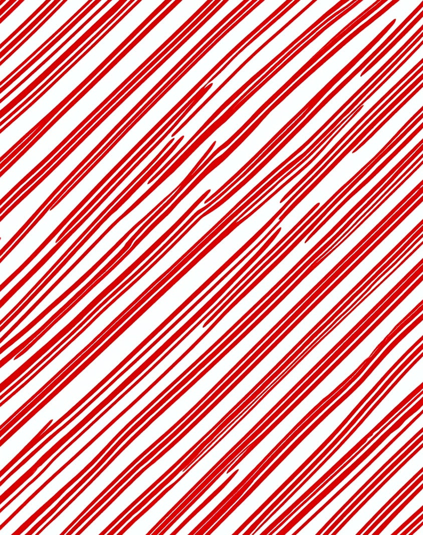 Red White Diagonal Stripe Rug