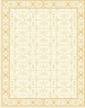 Elegant Cream Golden Scroll Pattern Rug
