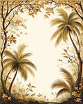 Tropical Palm Tree Floral Design Rug