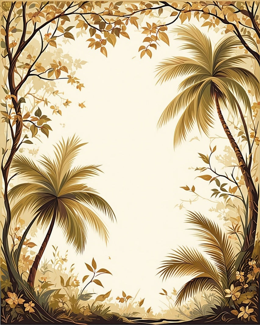Tropical Palm Tree Floral Design Rug