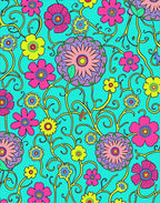 Vibrant Floral Vines Pattern Rug