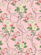 Rose Vine Romantic Floral Design Rug