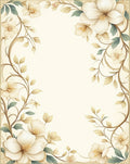 Cream Floral Vine Pattern Rug