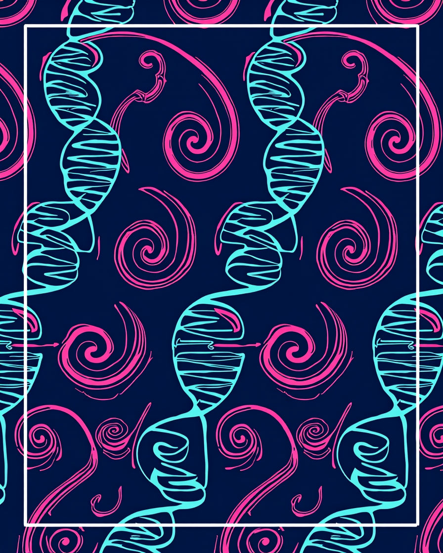 Bold DNA and Swirl Pattern Design Rug