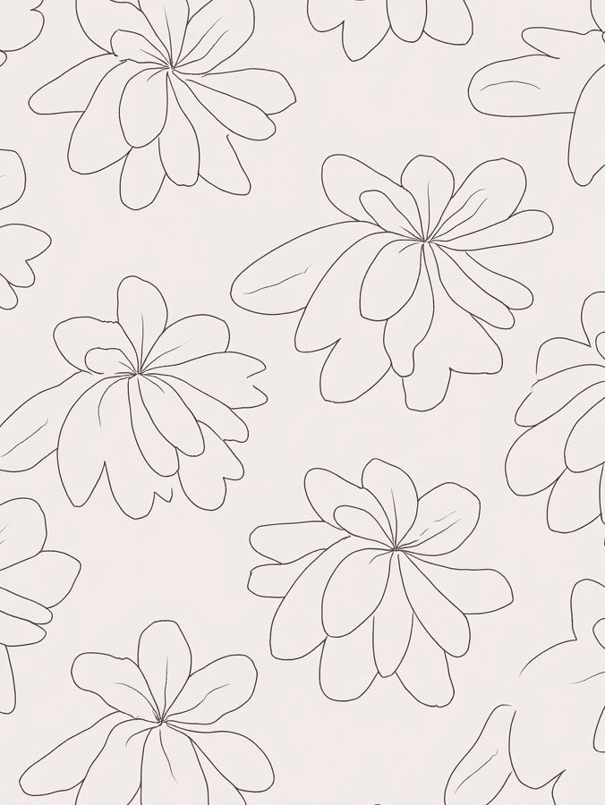 Delicate Bloom Line Art Pattern Rug