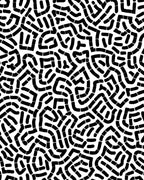 Abstract Black White Line Pattern Rug