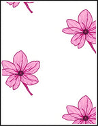 Pink Floral Outline Design Rug