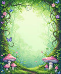 Enchanted Forest Path Mushroom Butterfly Rug