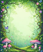 Enchanted Forest Path Mushroom Butterfly Rug