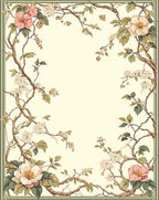Vintage Floral Branch Design Rug