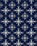 Navy White Scrolling Floral Medallion Rug