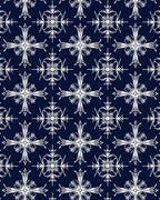 Navy White Scrolling Floral Medallion Rug