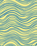 Blue Wavy Lines Pattern Rug