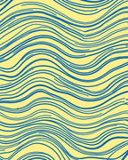 Blue Wavy Lines Pattern Rug