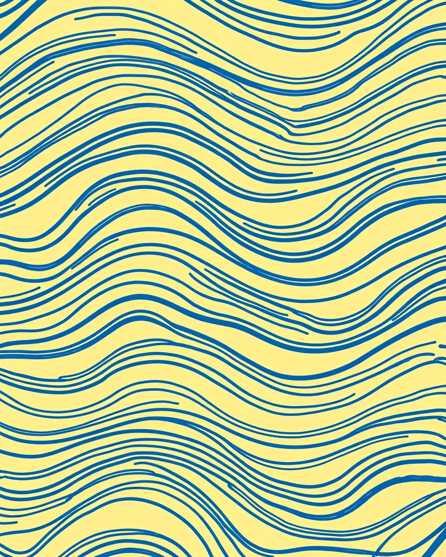 Blue Wavy Lines Pattern Rug