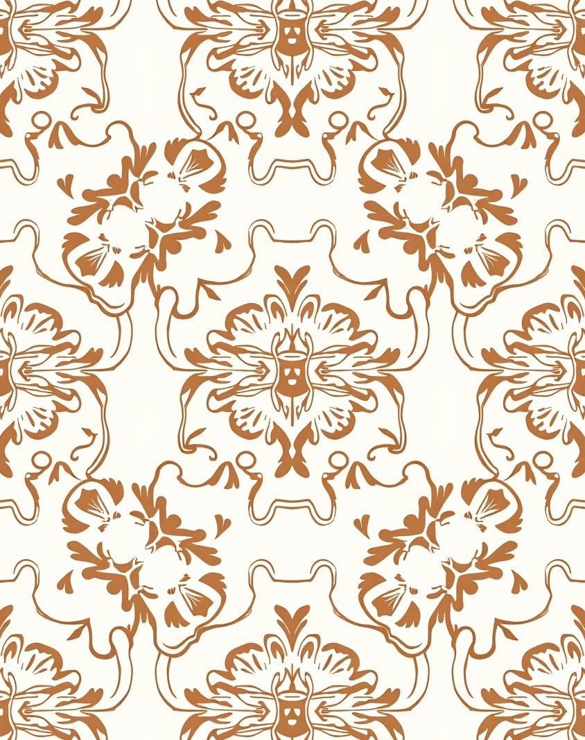 Ornate Floral Damask Pattern Rug