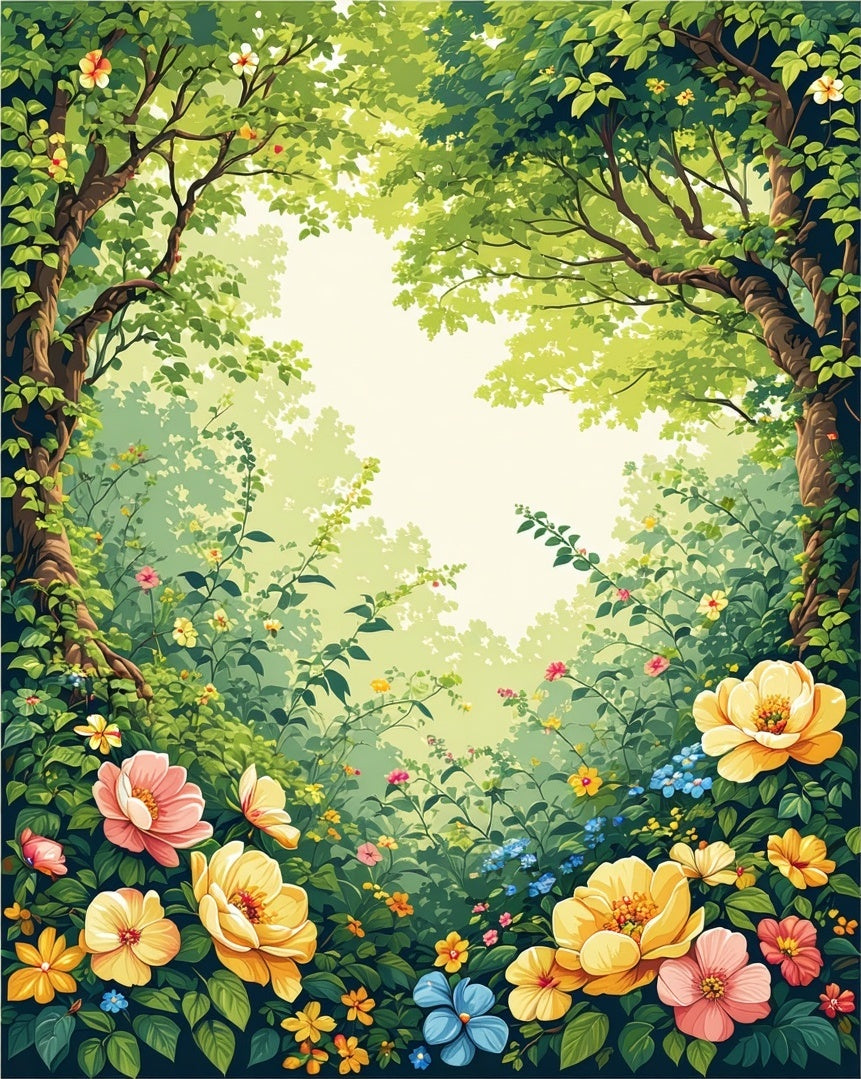 Enchanting Garden Floral Pattern Rug