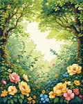 Enchanting Garden Floral Pattern Rug