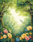 Enchanting Garden Floral Pattern Rug