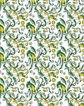 Emerald Gold Flowing Floral Swirls Rug