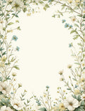 Whimsical Floral Vines Botanical Pattern Rug