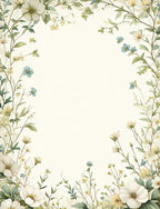 Whimsical Floral Vines Botanical Pattern Rug