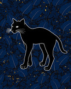 Black Cat In Jungle Pattern Rug