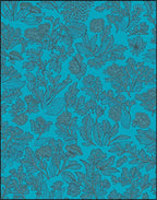 Abstract Botanical Floral Outline Rug