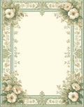 Vintage Floral Bouquet Stripe Border Design Rug