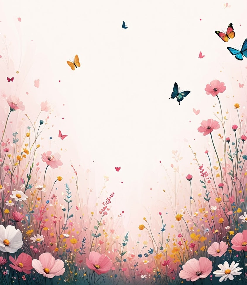 Whimsical Butterfly Garden Meadow Rug