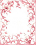 Elegant Pink Floral Scrollwork Rug