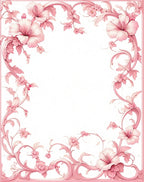Elegant Pink Floral Scrollwork Rug
