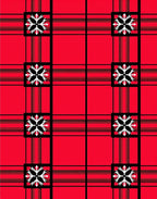 Red Black Plaid Snowflake Square Rug