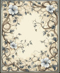 Floral Vine With White Flowers Rug