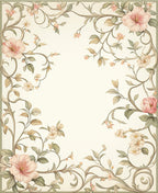 Soft Floral Vine Pattern Rug