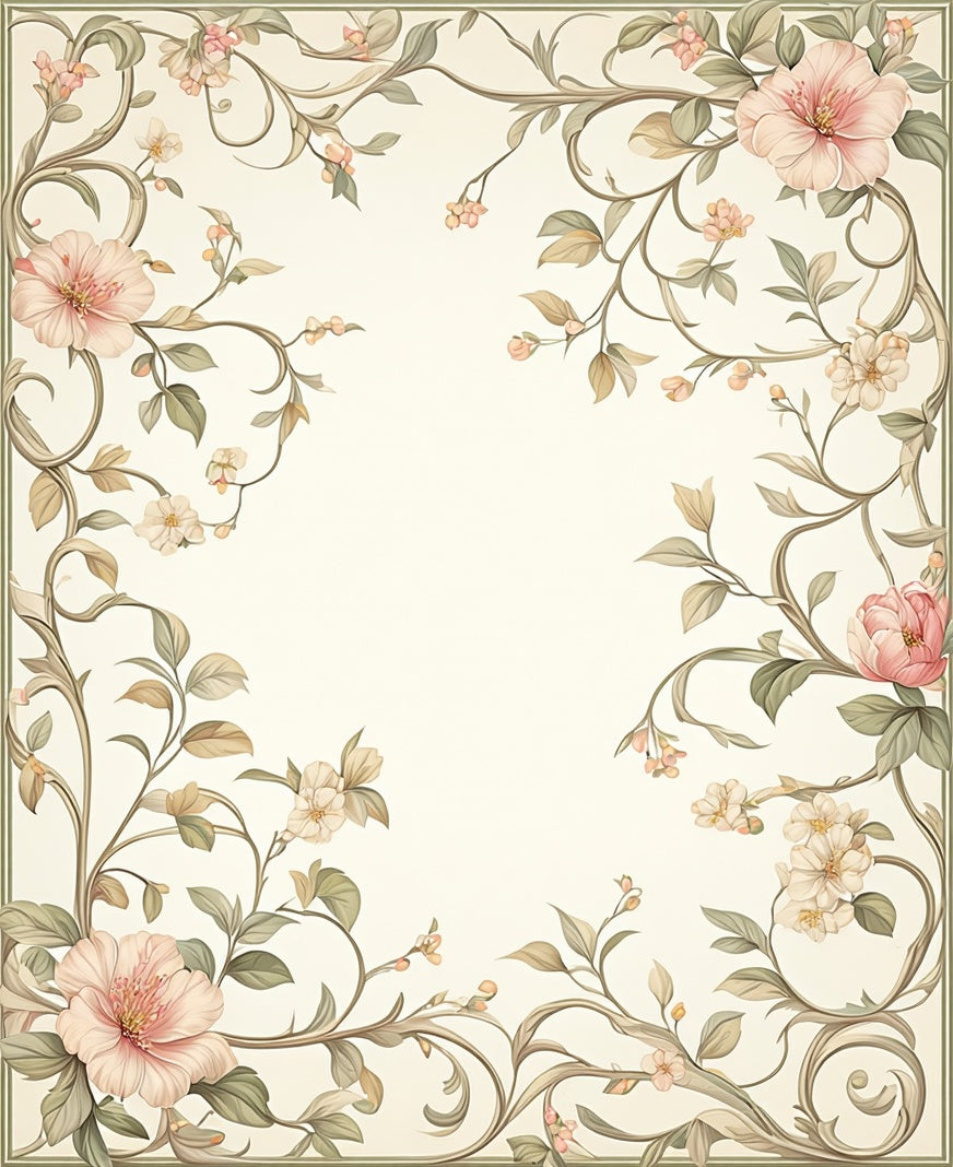 Soft Floral Vine Pattern Rug