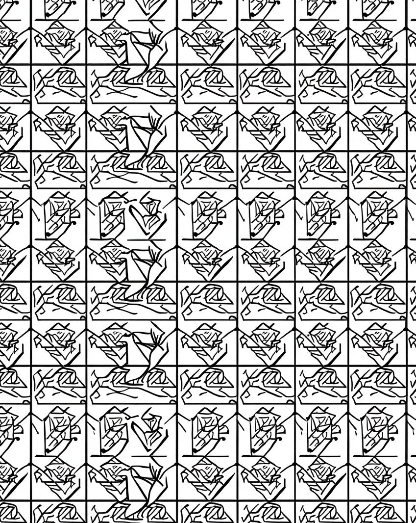 Abstract Geometric Line Art Rug
