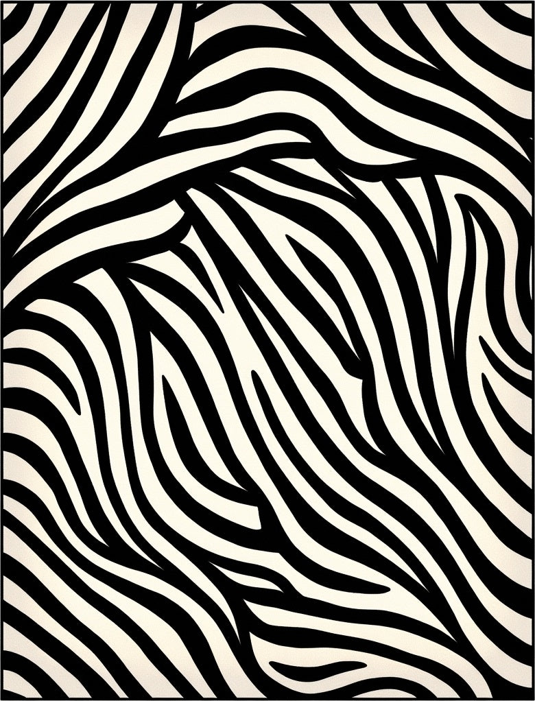 Bold Black And White Stripe Pattern Rug
