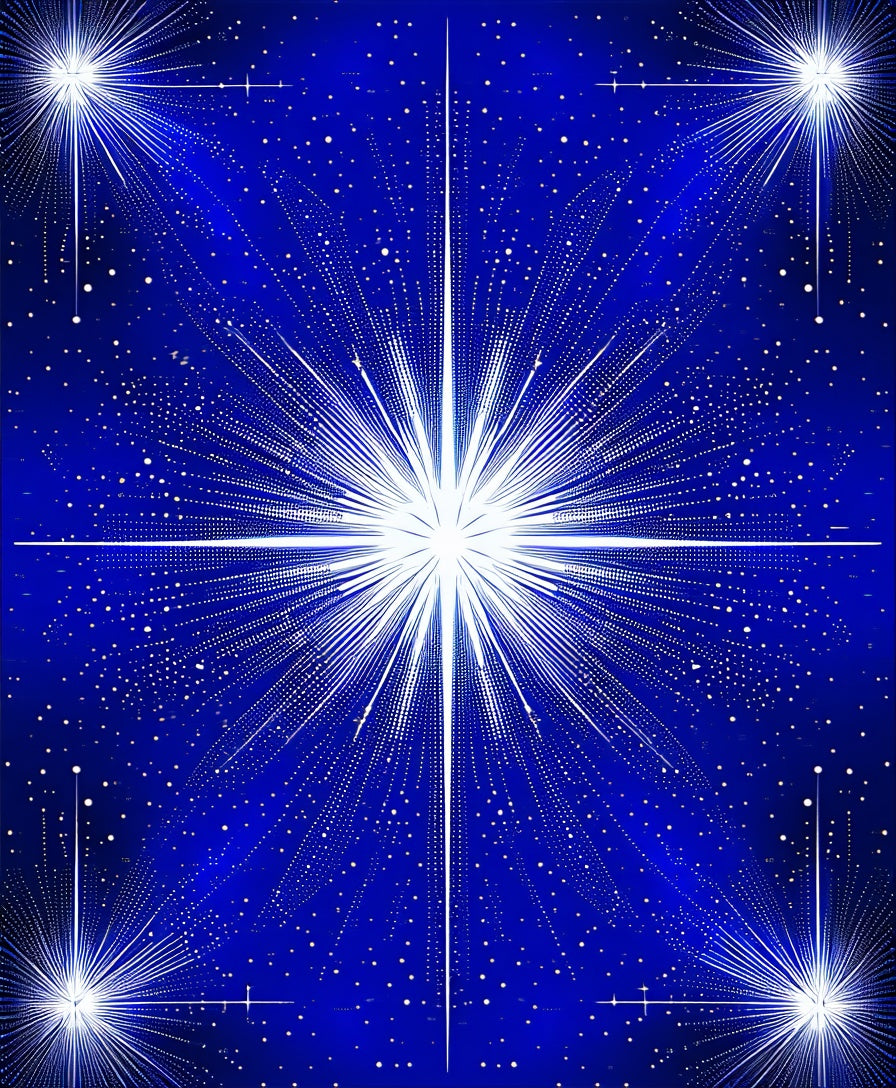 Midnight Starburst Patterned Design Rug