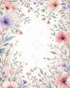 Pastel Floral Vine Art Pattern Rug