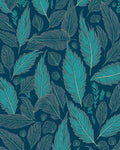 Elegant Teal Feathers Pattern Design Rug