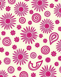 Charming Pink Flower Swirl Pattern Rug