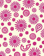Charming Pink Flower Swirl Pattern Rug
