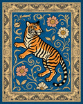 Radiant Tiger Floral Motif Rug