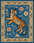 Radiant Tiger Floral Motif Rug