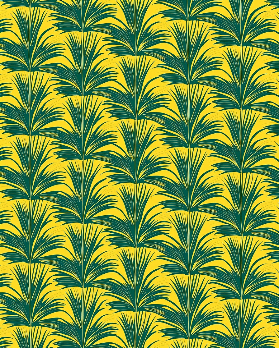 Emerald Green Fan Leaf Tropics Rug
