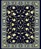 Golden Floral Vine Pattern Rug