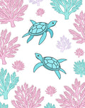 Oceanic Coral Turtle Pattern Rug