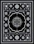 Black White Snowflake Mandala Rug